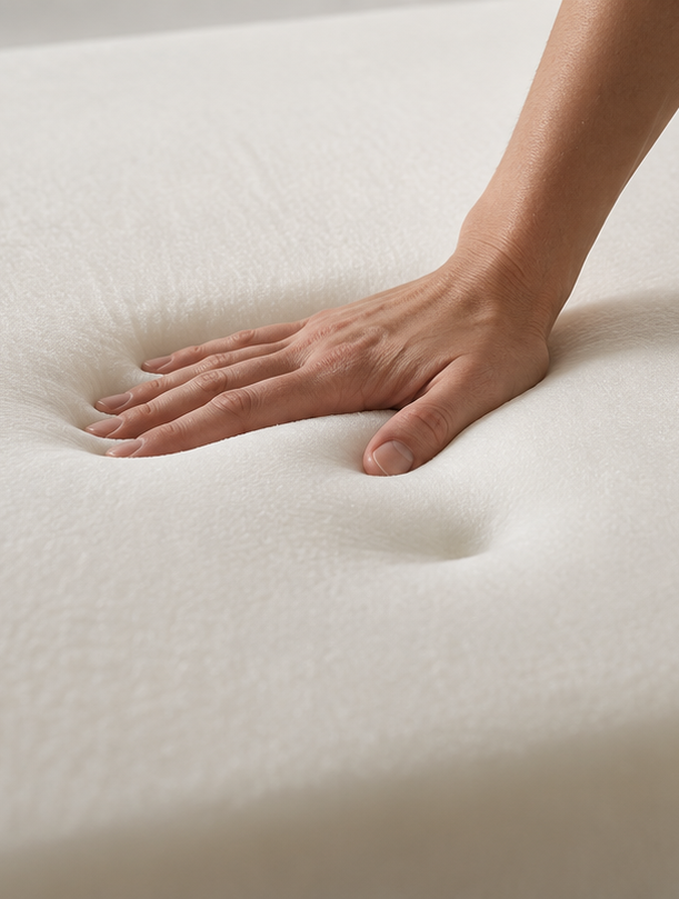 Memory foam surface showing contouring comfort