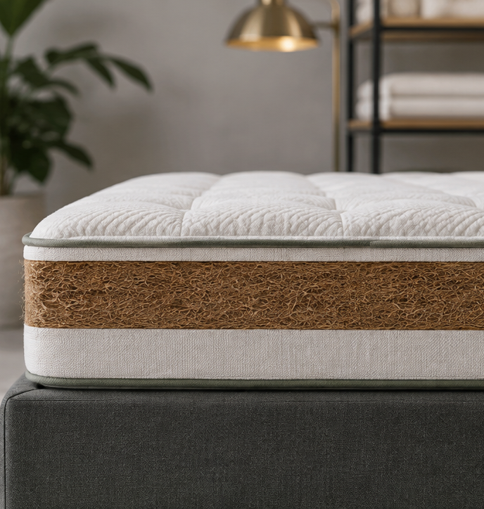 Firm palm fiber mattress profile for youth and senior use