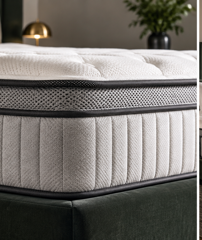 Spring mattress side profile with breathable structure